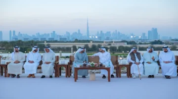 حمدان بن محمد يستقبل المهنئين بحلول شهر رمضان المبارك